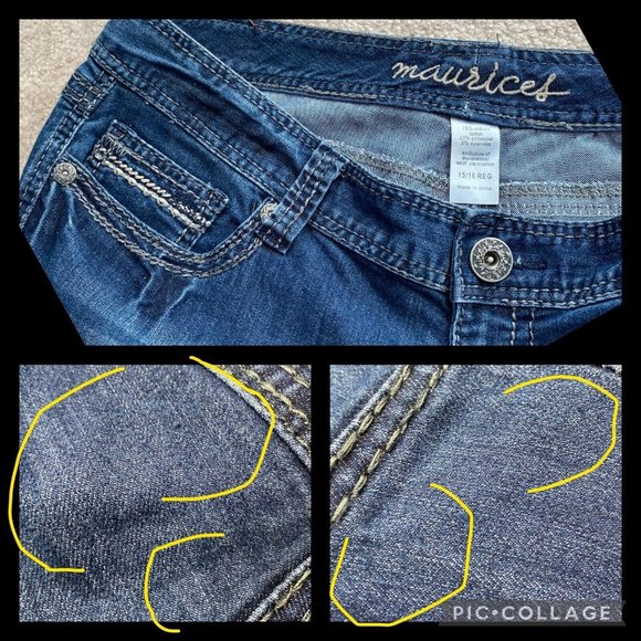 Maurices Juniors 15 / 16 Reg Denim Boot Bootcut Jeans Actual W 36.5 x I 31 3/4 - Picture 12 of 12